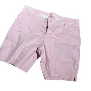 Lee Riders Pink Midrise Bermuda Shorts Stretch Denim Women Coquette Vacay Fairy